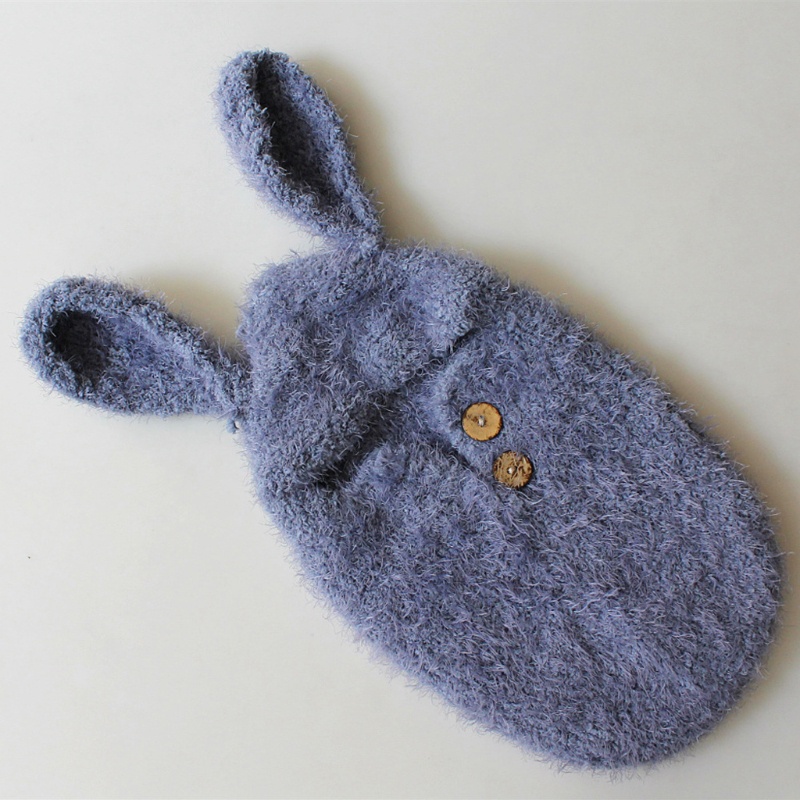 Túi Ngủ Dệt Kim Màu Xanh Dương Dùng Làm Đạo Cụ Chụp Ảnh Cho Bé