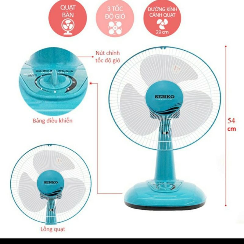 Quạt Bàn SENKO B1213 Bảo Hành 24 Tháng - Yoboshop