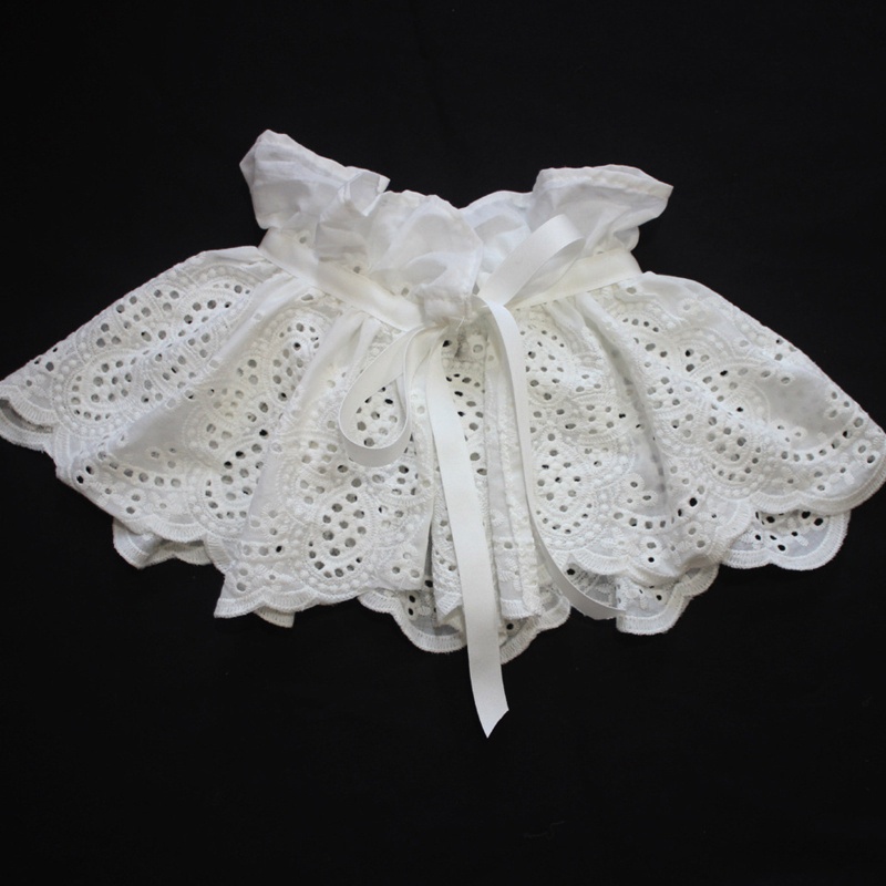 Khăn Choàng Cổ Đứng Giả Thêu Họa Tiết Phong Cách Hoàng Gia Vintage Cho Nữ