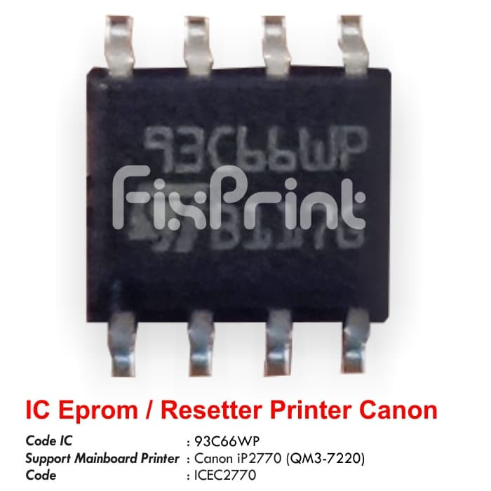 Eprom Ic Ip 2770 Canon- Ic Eprom Reset Canon Ip2770- Counter Ip2770 Fpts2799 Ic