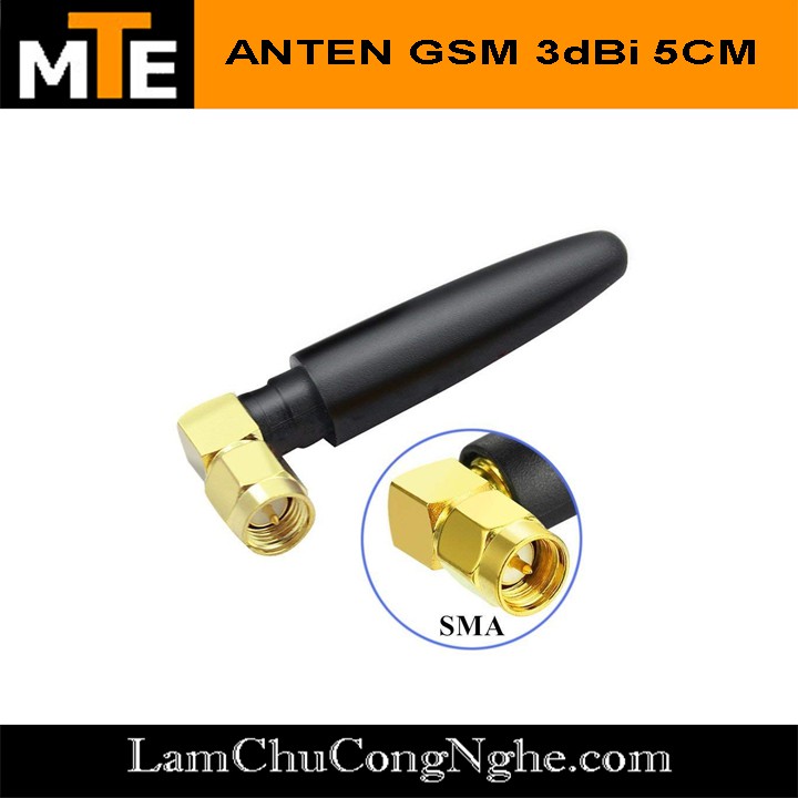 Anten thu phát sóng GSM 3dBi 5cm chân cong