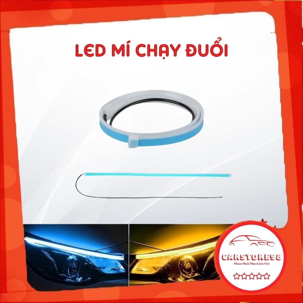 Bộ 2 dây led mí dẻo 30cm 45cm 60cm lắp xi nhan chạy đuổi kiểu Audi, demi cho xe máy, ô tô - DC 12v chống nước