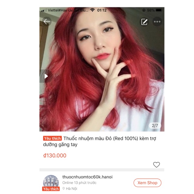 Thuốc nhuộm tóc màu Đỏ kèm trợ dưỡng găng tay thuocnhuomtoc60k.hanoi | BigBuy360 - bigbuy360.vn