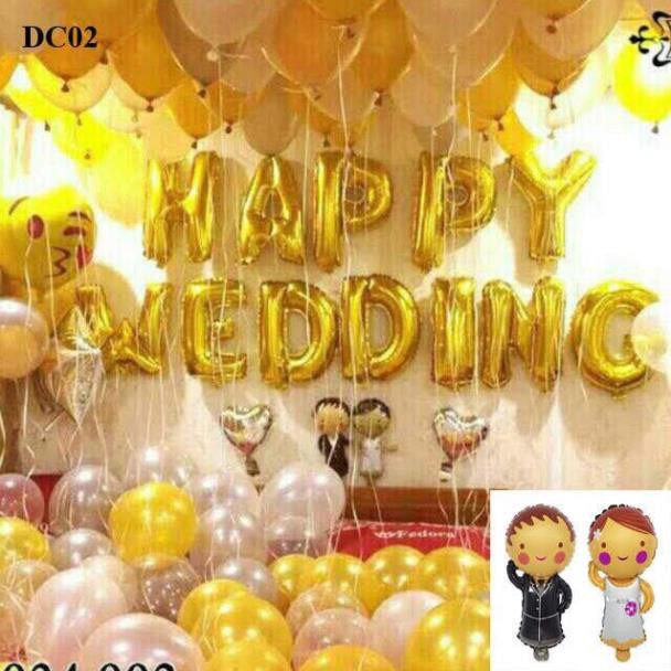 [Mã LIFEXANH03 giảm 10% đơn 500K] ❤️MẪU MỚI❤️ Set bóng trang trí phòng cưới, happy wedding