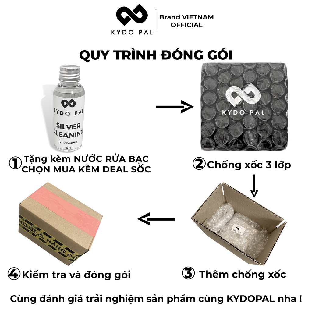 Lắc chân bạc 925 KYDOPAL vòng tay nữ cá tính trang sức bạc cao cấp - 9L4 9L5