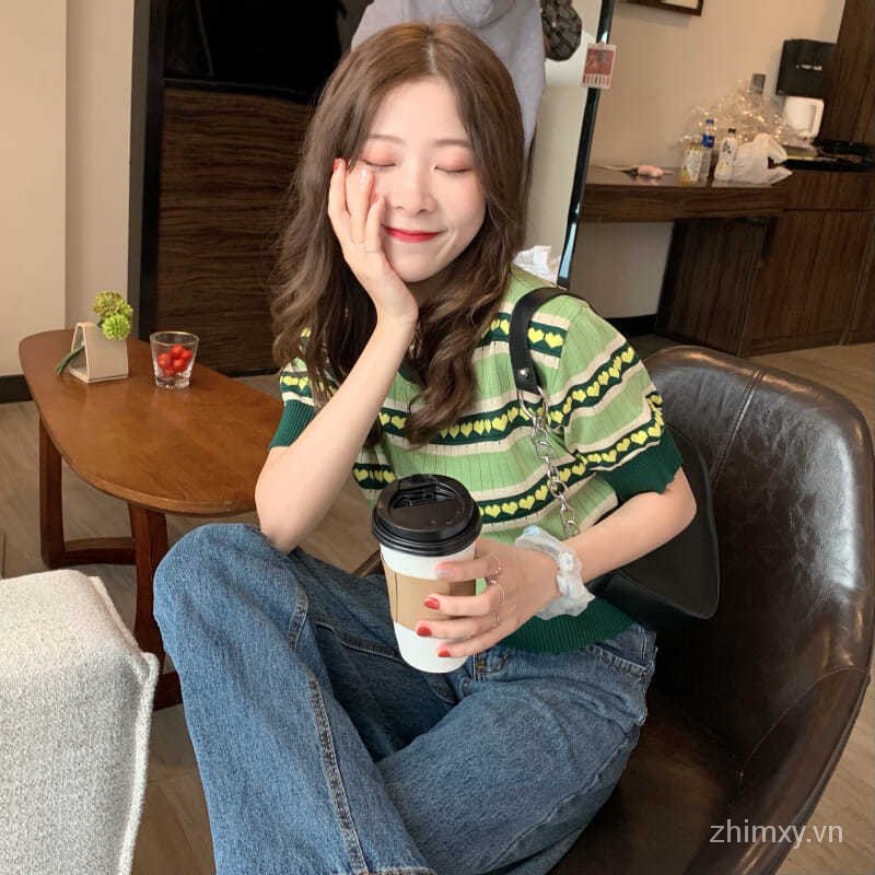 Áo Do Dower Dệt Kim Tay Ngắn Dáng Rộng Rãi Phong Cách Hàn Quốc Dễ Phối Đồ | BigBuy360 - bigbuy360.vn