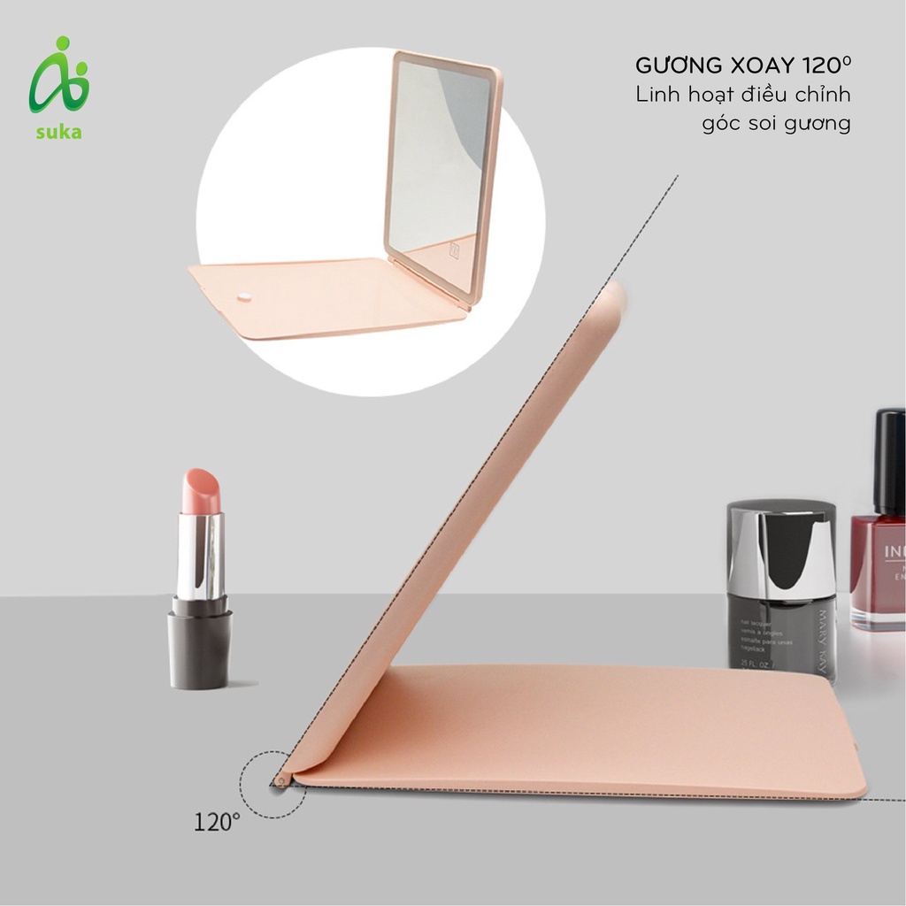 Gương LED để bàn trang điểm gấp gọn thông minh, gương makeup cao cấp HOT TREND Hàn Quốc
