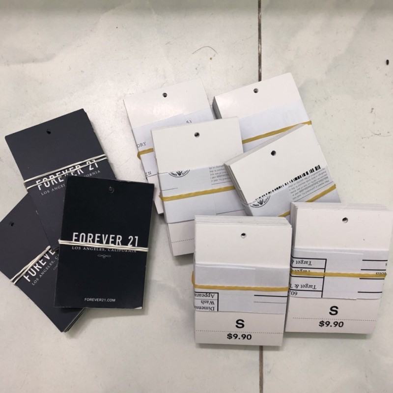 Set 50 Cái Tag Giấy - Thẻ Bài Giấy F21 CALIFORNIA 3 Size SML Đục Sẵn Lỗ Tròn Chuẩn Xuất Dư