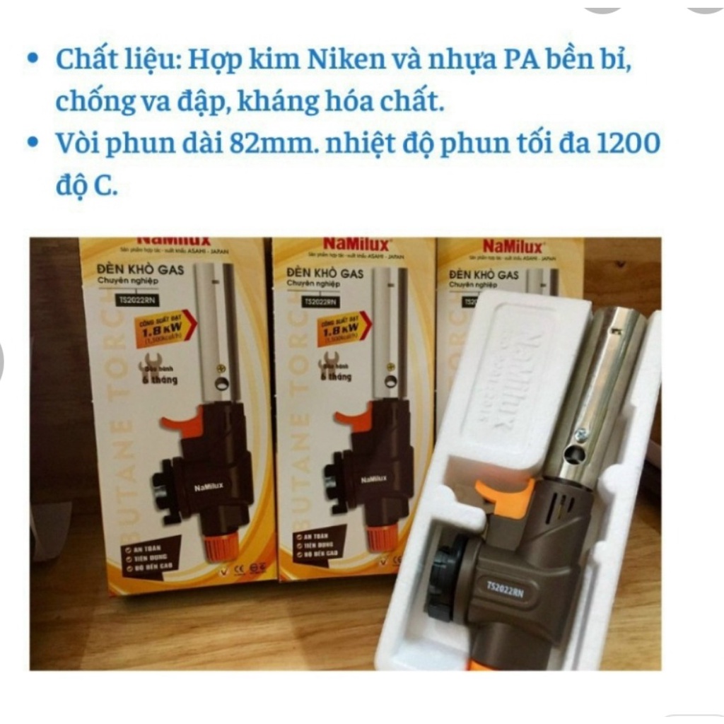 Khò Gas Cầm Tay NaMiLux - Đầu Khò Ga - Sử Dụng Cho Bình Gas Mini