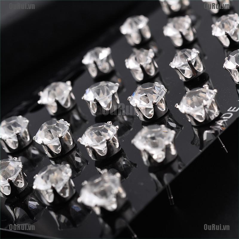Set 6 / 12 Đôi Bông Tai Đính Đá Thời Trang Cho Nữ
