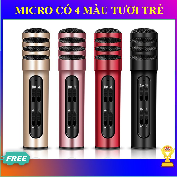 Mic Thu Âm livestream C7 Trên Điện Thoại, Laptop, Ipad - Micro Karaoke cao cấp