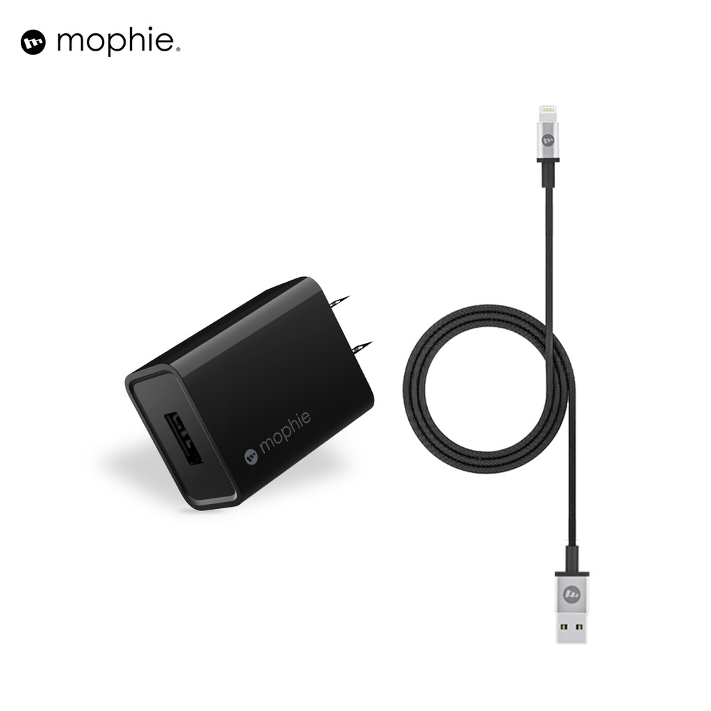 Combo sạc MOPHIE 10W cho iPhone/iPad(Sạc Mophie 10W USB-A + cáp Mophie Lightning 1m)