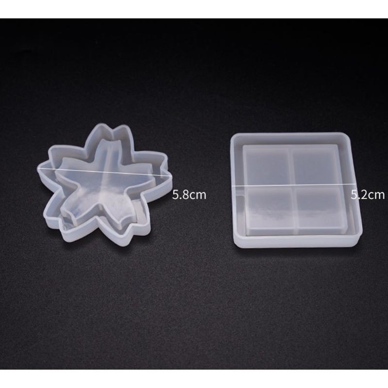 Khuôn silicone dùng làm mặt dây chuyền hình tròn / vuông / bông tuyết DIY