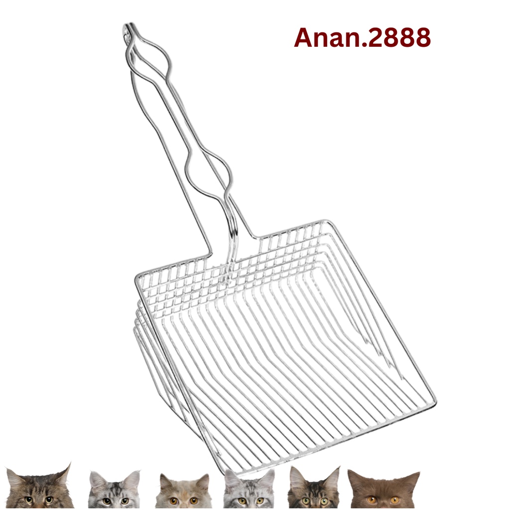Xẻng xúc cát vệ sinh cho mèo bằng inox, dọn phân cho mèo Tiện Lợi