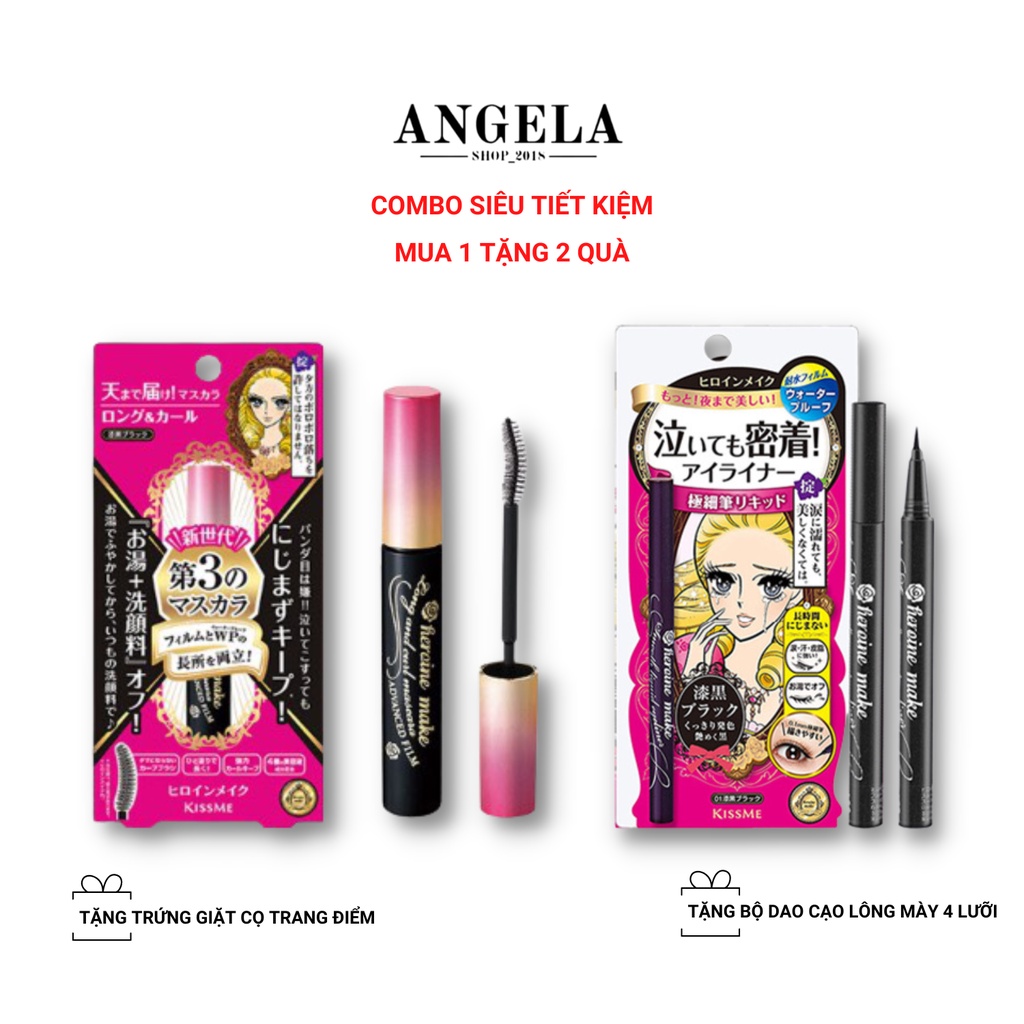 Combo Mascara Và Kẻ Mắt Nước Kiss Me ( GỒM 1 KẺ CHUỐT MI VÀ 1 KẺ MẮT NƯỚC)