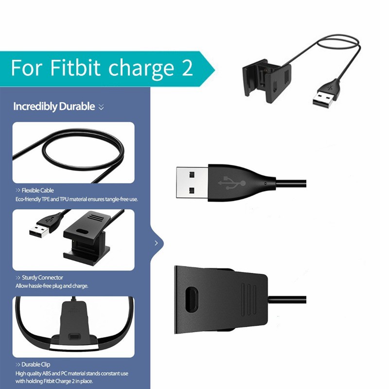 Dây cáp sạc giao diện cổng kết nối USB dành cho Fitbit Charge 2 / 3 / 4