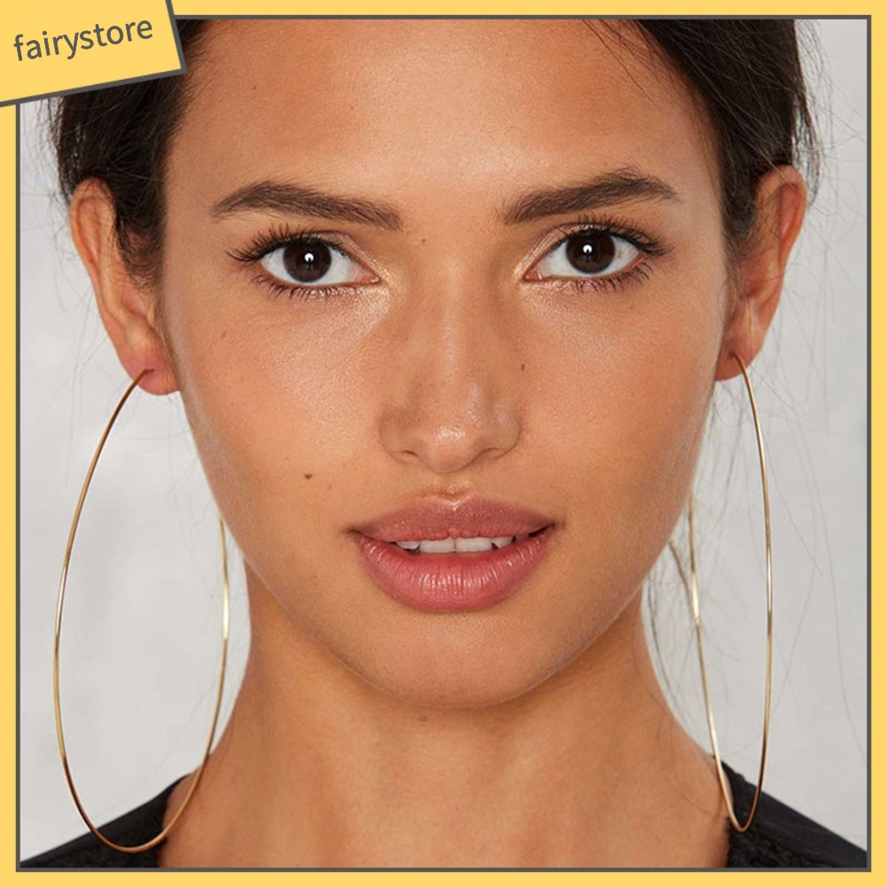 Hoa tai thiết kế vòng tròn lớn thời trang nữ dự tiệc