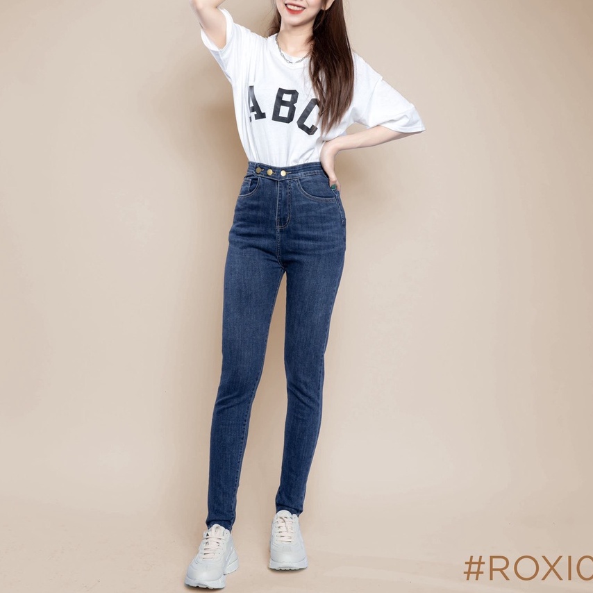 Quần Skinny 3 nút Lưng Siêu Cao YuRi Jeans Màu Xanh  Nhạt Đủ Size ( S M L)