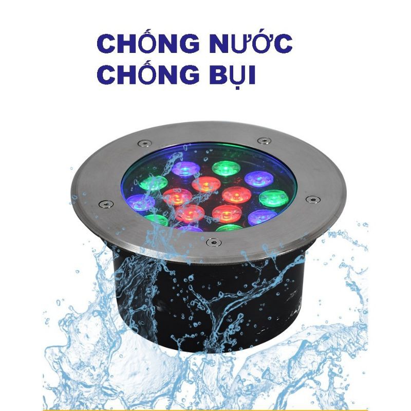 Đèn LED âm sàn, âm đất sân vườn cao cấp IP67, chống nước, chống bụi, 1W-3W-6W-9W-12W-18W Vàng / Đổi màu