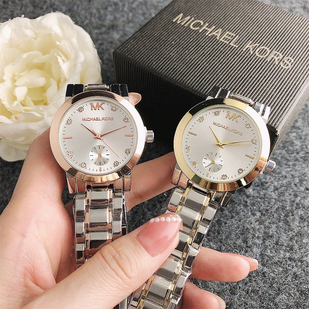 Đồng Hồ quartz Nữ Mặt Đính Hột Xoàn Dây Thép Không Gỉ Thời Trang