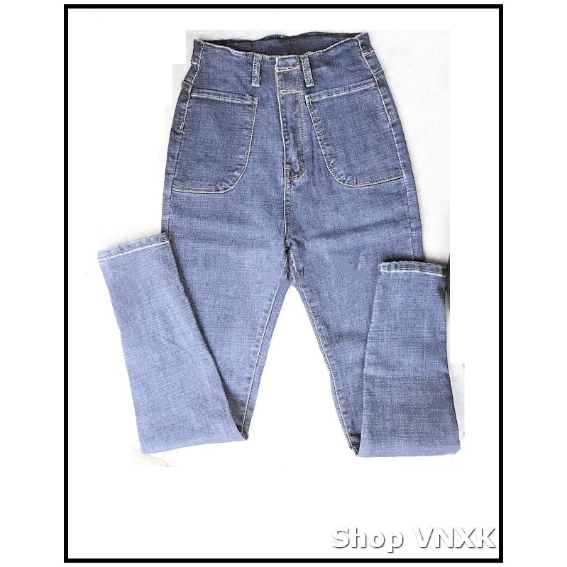 Quần Jean Nữ Lưng Cao Túi Trước 2 cúc + 2 Túi bầu ( ĐEN - XANH - XÁM ) chất jean giãn tốt loại 1 P22L-391