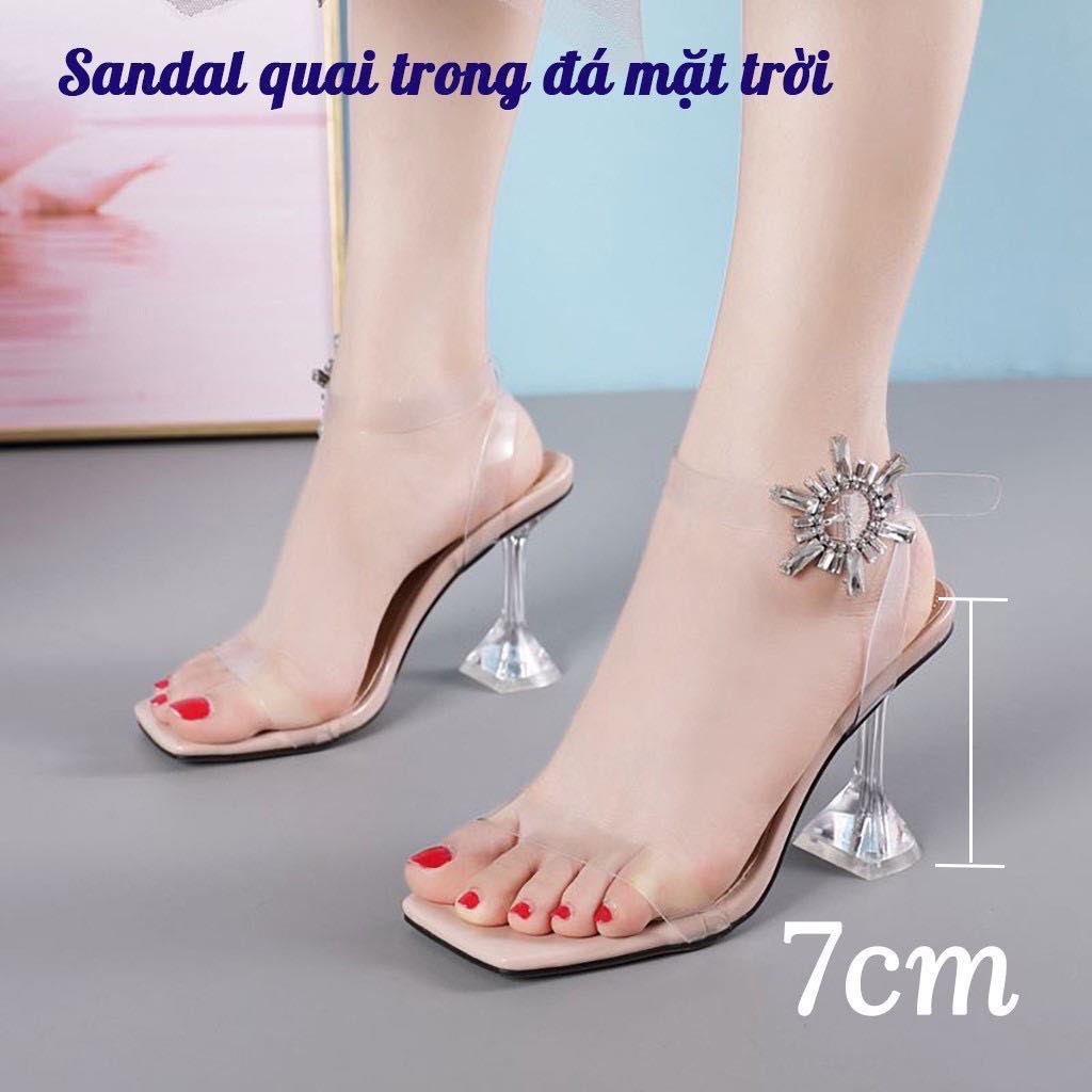 Sandal quai trong đá mặt trời, cao 7cm-A134