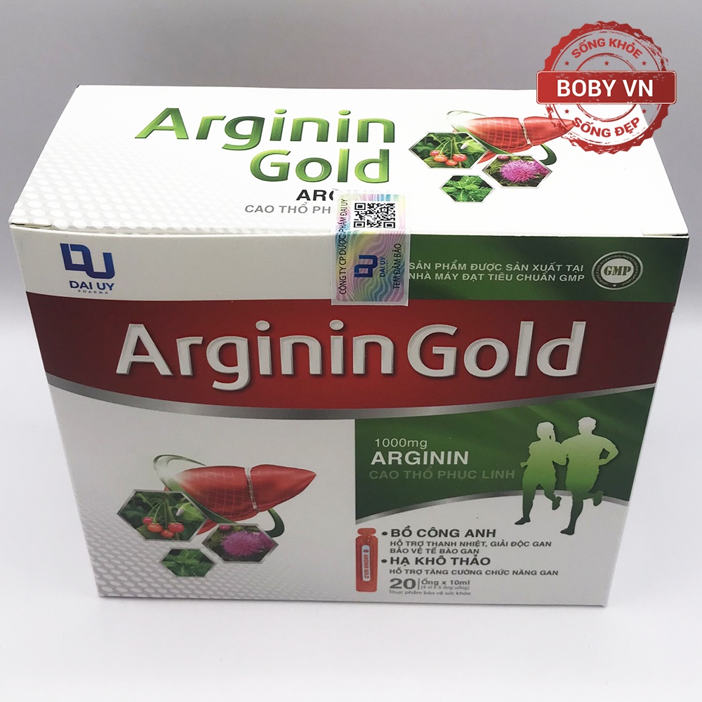 Arginin Gold Cao Thổ Phục Linh lợi mật giải độc gan (Dạng ống) 20 ống x 10ml