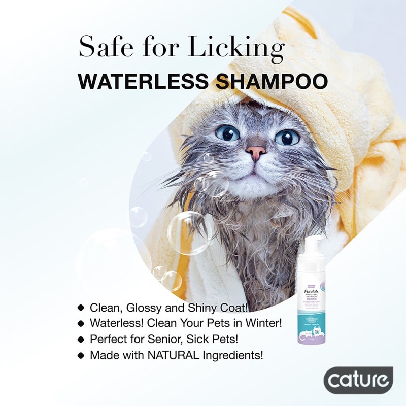 Sữa tắm khô dạng bọt CATURE PURELAB RINSE FREE cho Chó Mèo 150ml - Chăm sóc sức khoẻ thú cưng Gogi MEOW MART