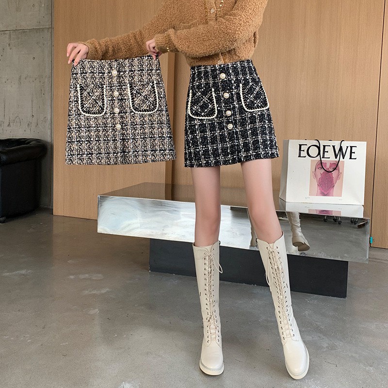 Chân Váy Dạ Tweed Chữ A