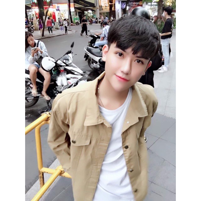 ÁO KHOÁC KAKI MÀU VÀNG SỮA FOME RỘNG NAM VÀ NỮ MẶC RẤT CHẤT. 0KS3