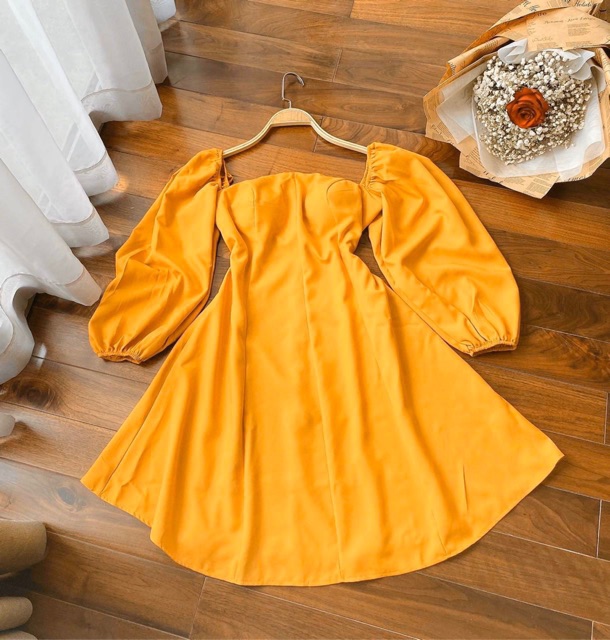 ĐẦM NUDE CỔ VUÔNG TAY BỒNG | BigBuy360 - bigbuy360.vn