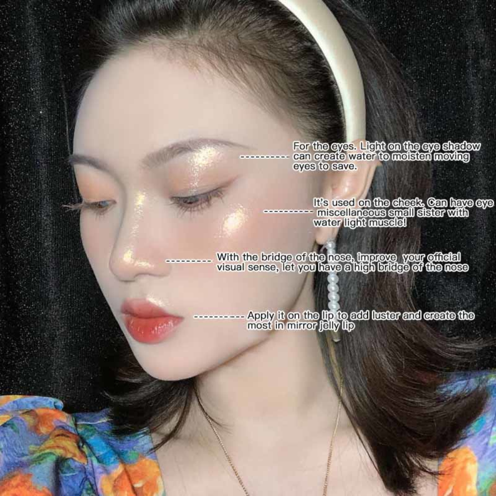 Beauty☛ xixi Highlighter Illuminator Liquid Body Luminizer Metallic Face Brighten Contouring Makeup Body Bronzer Shimmer Highlighter ☂