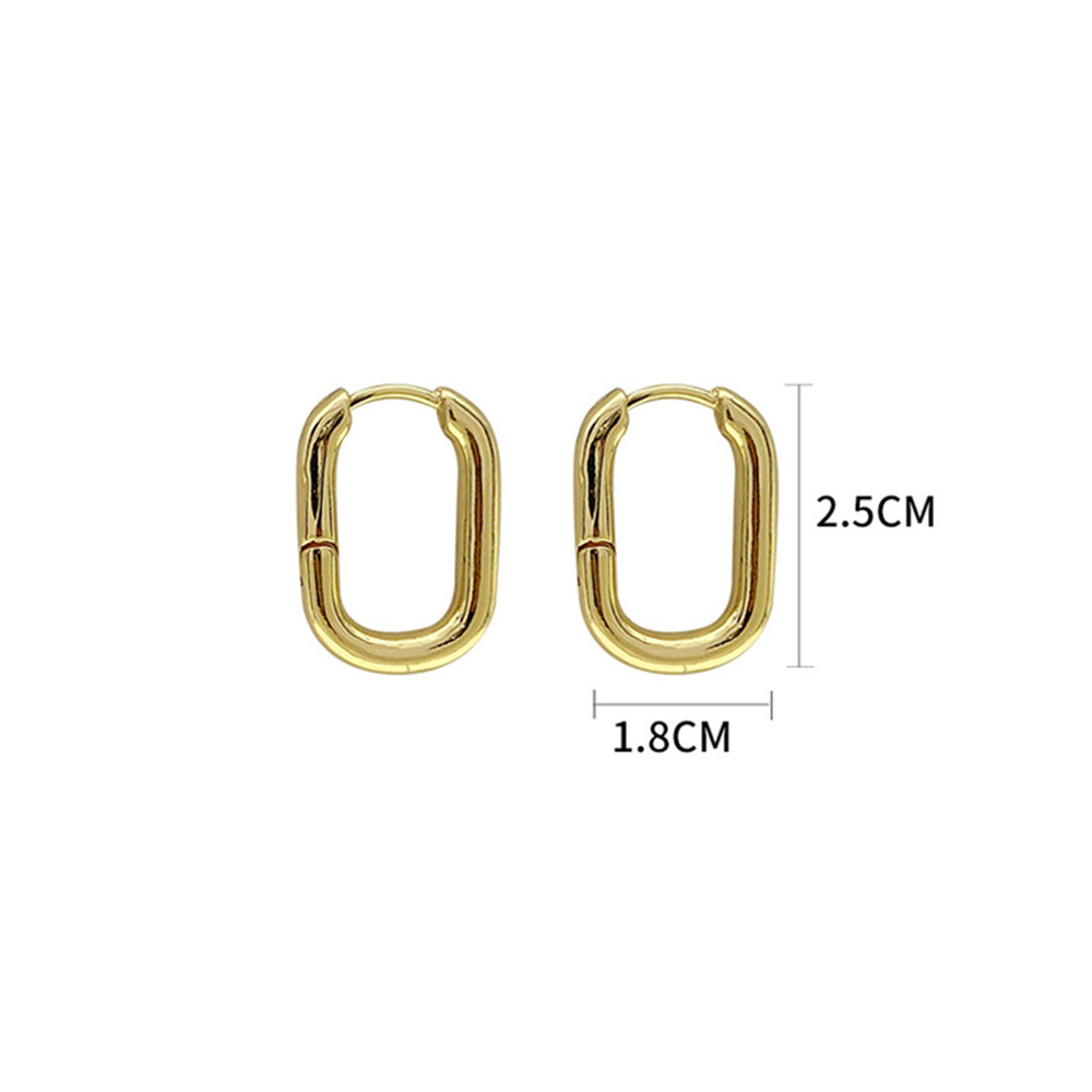 Khuyên Tai Kim Loại Hình Oval Phong Cách Cổ Điển Cho Nữ