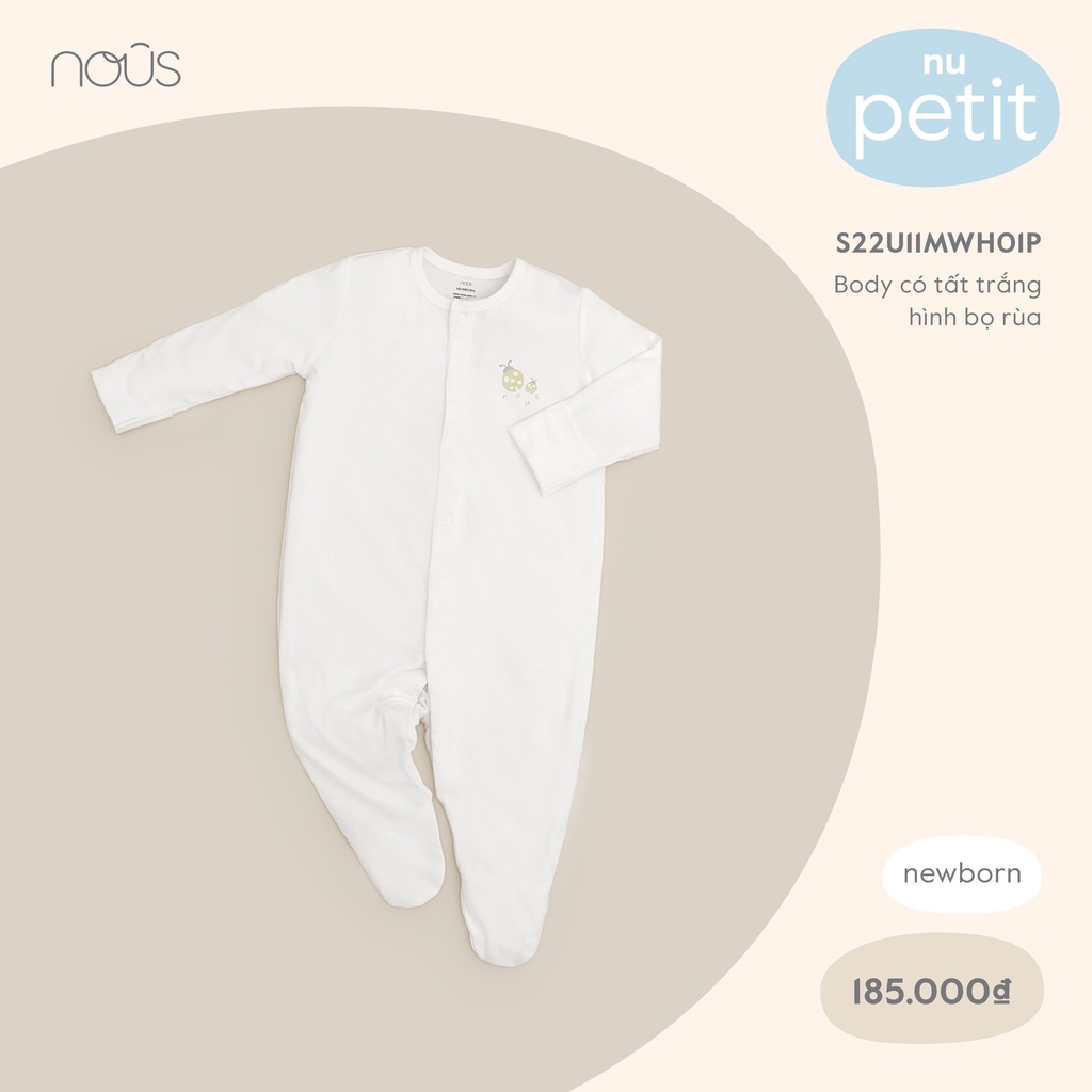 Body có tất Nous sơ sinh chất petit siêu mềm thấm hút mồ hôi