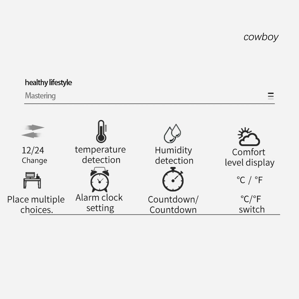 Đồng Hồ Đo Nhiệt Độ Và Độ Ẩm Màn Hình Lcd Gắn Tường Tiện Dụng