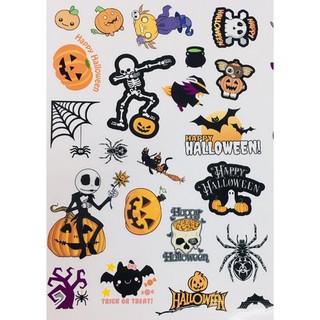sticker haloween set 30-50 cái ép lụa bóc dán