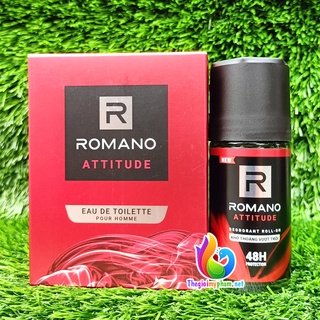 Combo Nước Hoa Nam Romano Attitude 50ml + Lăn Khử Mùi Romano 50ml