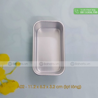 Khuôn nhôm hình chữ nhật A02 (11.2 x 6.2 x 3.2 cm) làm bánh mì hoa cúc