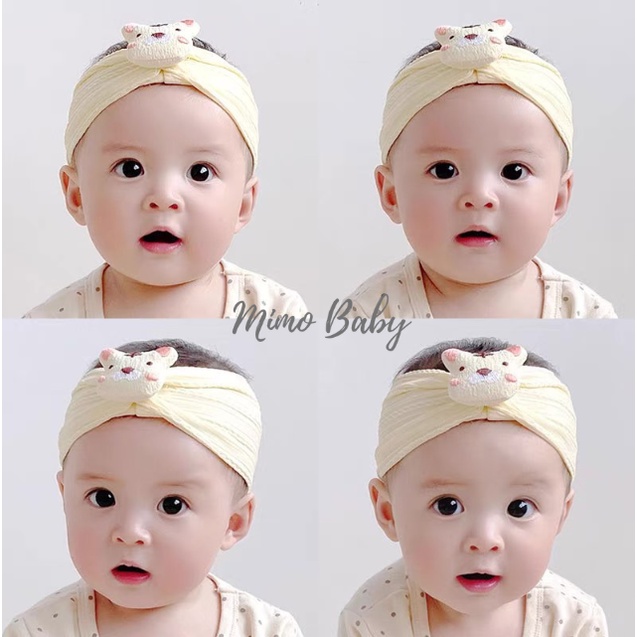 Băng đô bản to chất vải thun gân hình chú hổ xinh xắn cho bé BD69 Mimo Baby