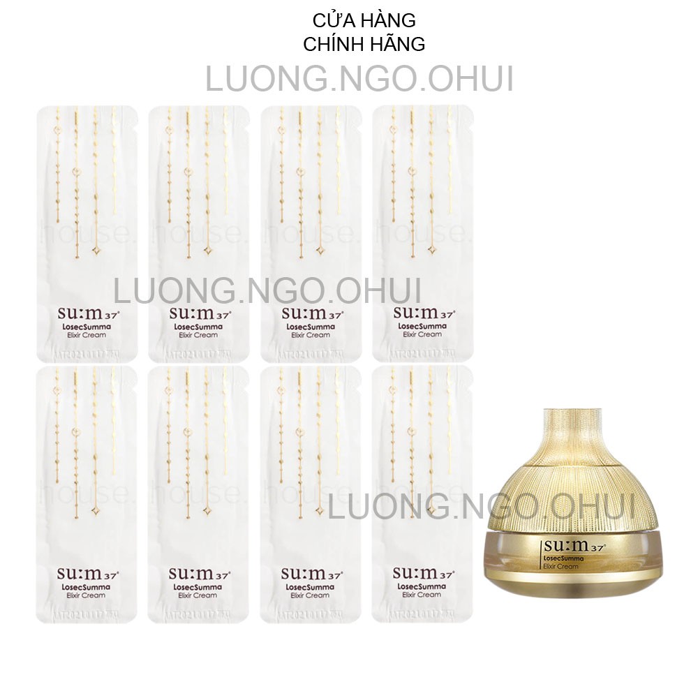 Gói sample kem dưỡng tái sinh Sum37 Losec Summa Elixir Cream cho da sáng mịn săn chắc.