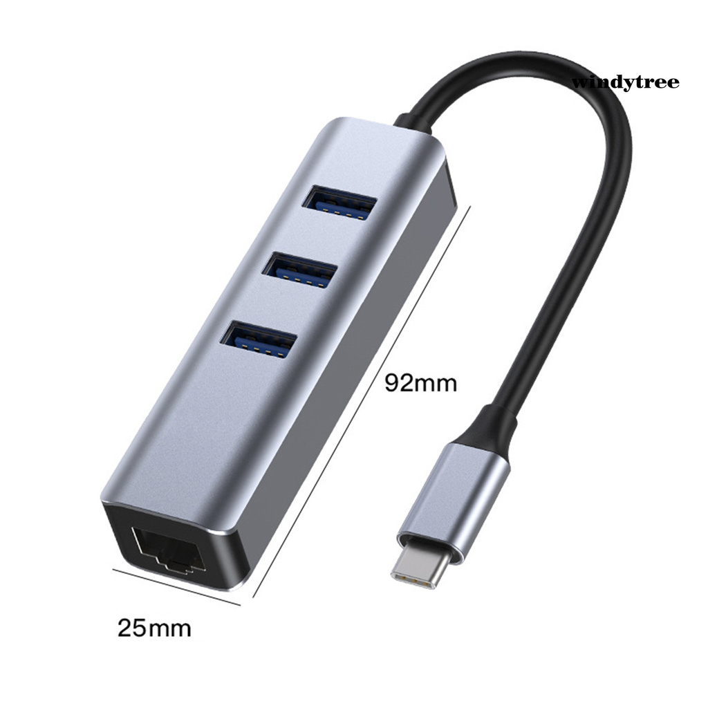 Bộ Chia 3 Cổng Usb 3.0 Type C Hub Sang Rj45 Gigabit Ethernet Cho Macbook