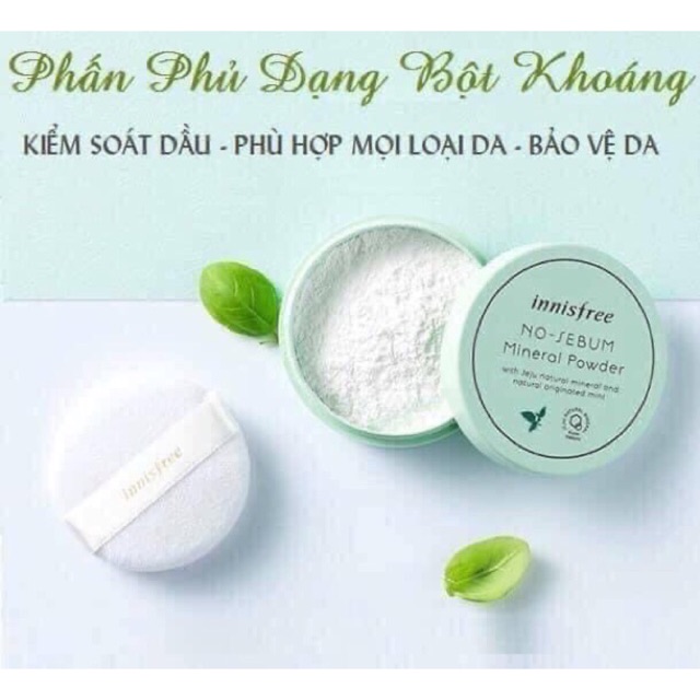 (CÓ BILL) Phấn Phủ Bột Innisfree No-Sebum mineral Powder