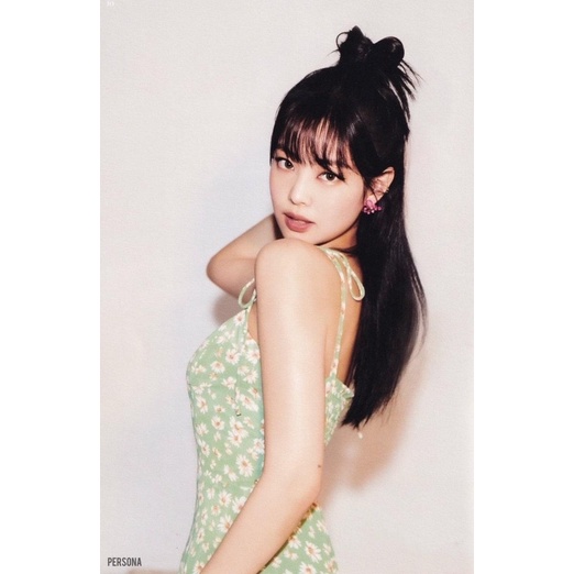 Đầm hai dây hoa cúc xanh giống Jennie BLACKPINK, Winter aespa