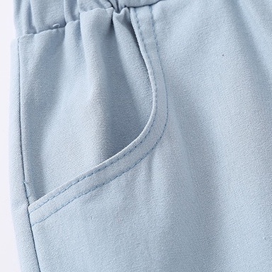 Quần đùi SOFFNY cotton co giãn mềm mại màu trơn thời trang dành cho bé trai