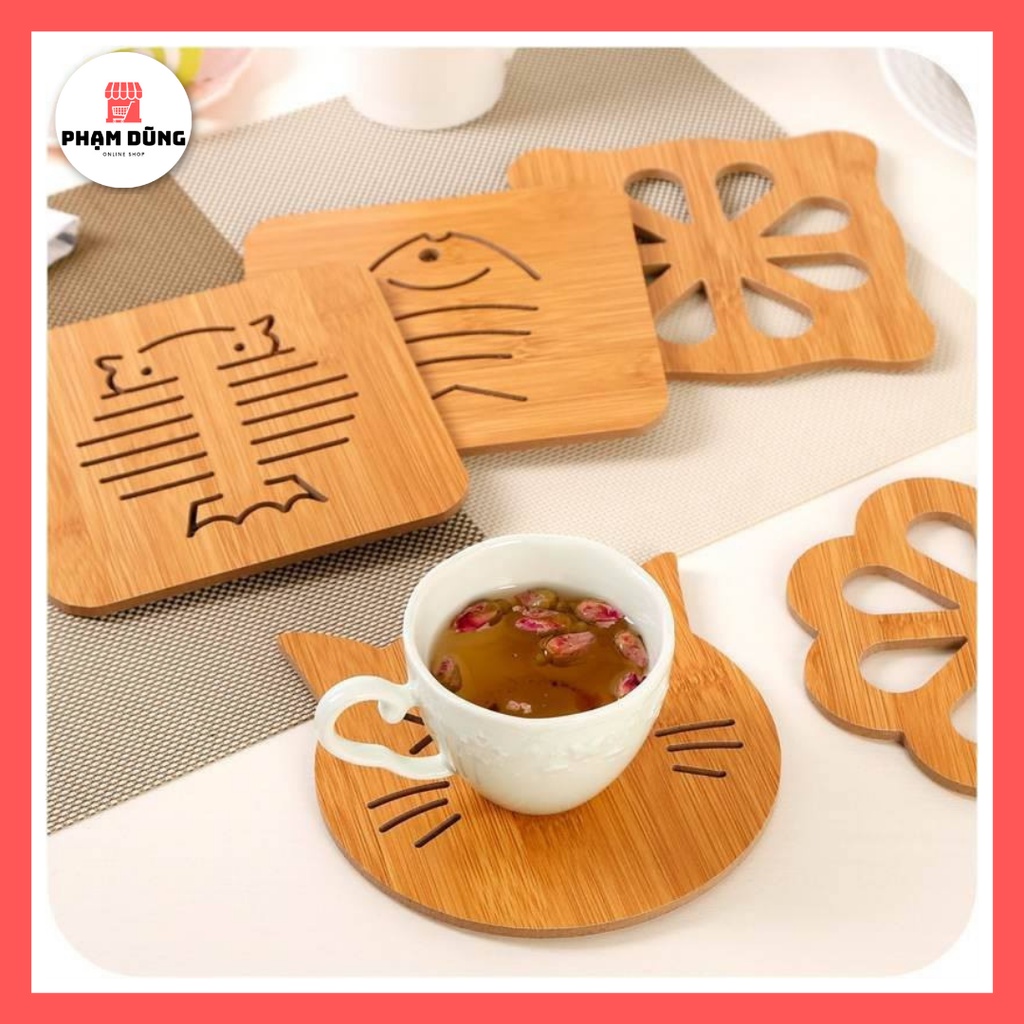 Miếng Lót Đế Nồi Bằng Gỗ Chống Nóng , Đế Lót Nồi Nhiều Hình