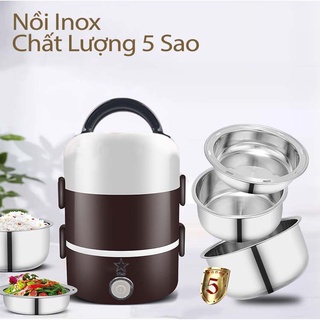 Hộp cơm cắm điện,Hộp cơm giữ nhiệt 3 tầng Inox 304 cao cấp - Gia Dụng Đức Minh