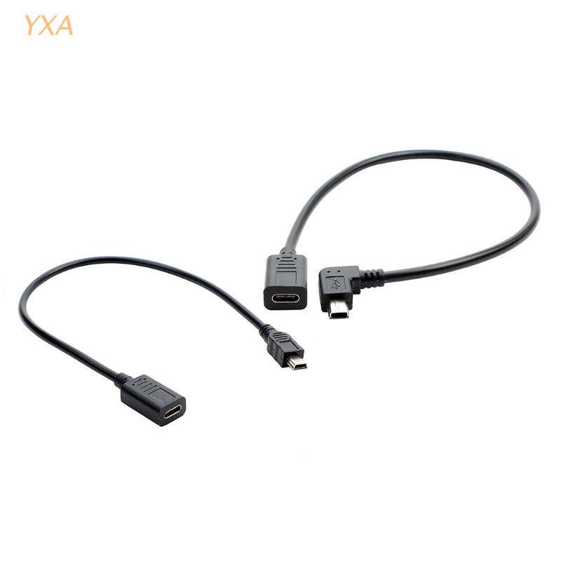 YXA 1PC Mini USB Male to Type C Female Mobile Phone Tablet Camera T-port Data Charging Conversion Extension Cable