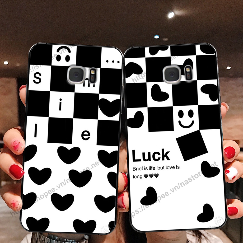 Ốp lưng Samsung S6 / S6 EDGE / S7 / S7 EDGE trái tim họa tiết caro, mikey họa tiết beabrick kaws cute