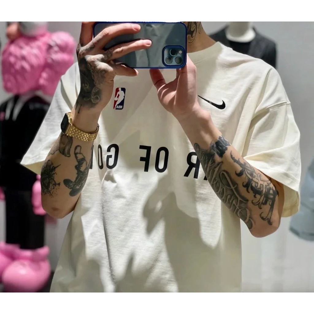 ⚡️ - Áo tee Fear of God FOG x NBA Warm Up Tee Cream, áo thun FOG NBA, thun FOG NBA