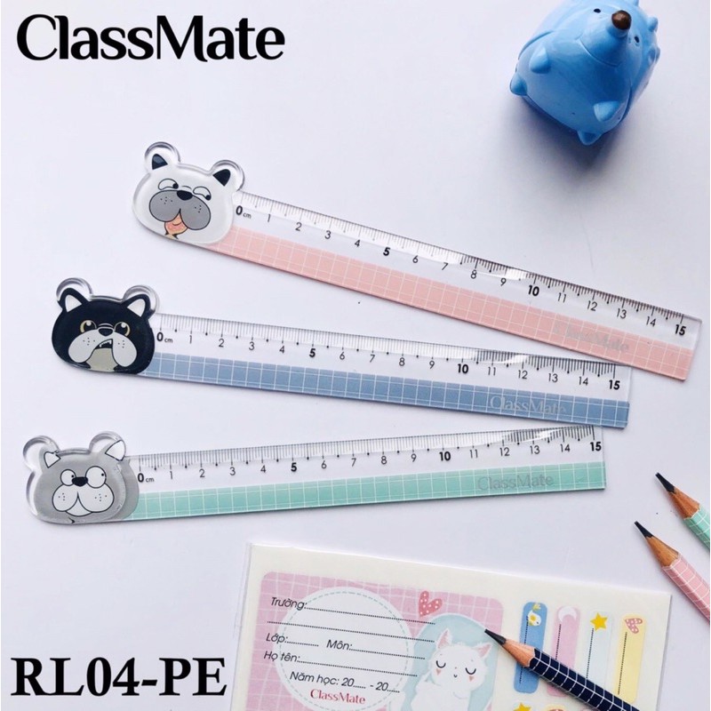 [Mua Nhiều Giảm Giá] Thước Kẻ Dễ Thương Pets Classmate RL04-PE